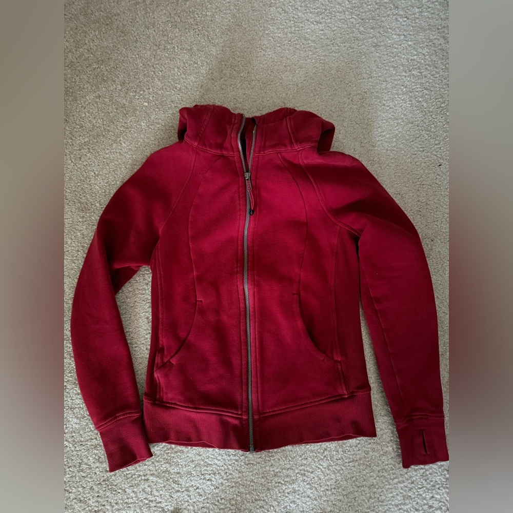 Red burgundy Zip-Up Hoodie